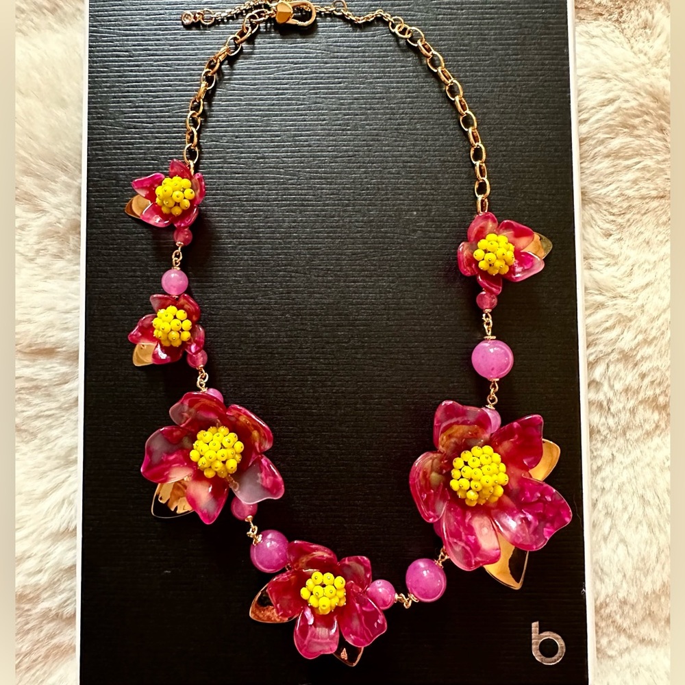 Kate Spade Botanical Garden Resin Flower Statement Necklace, 18”L